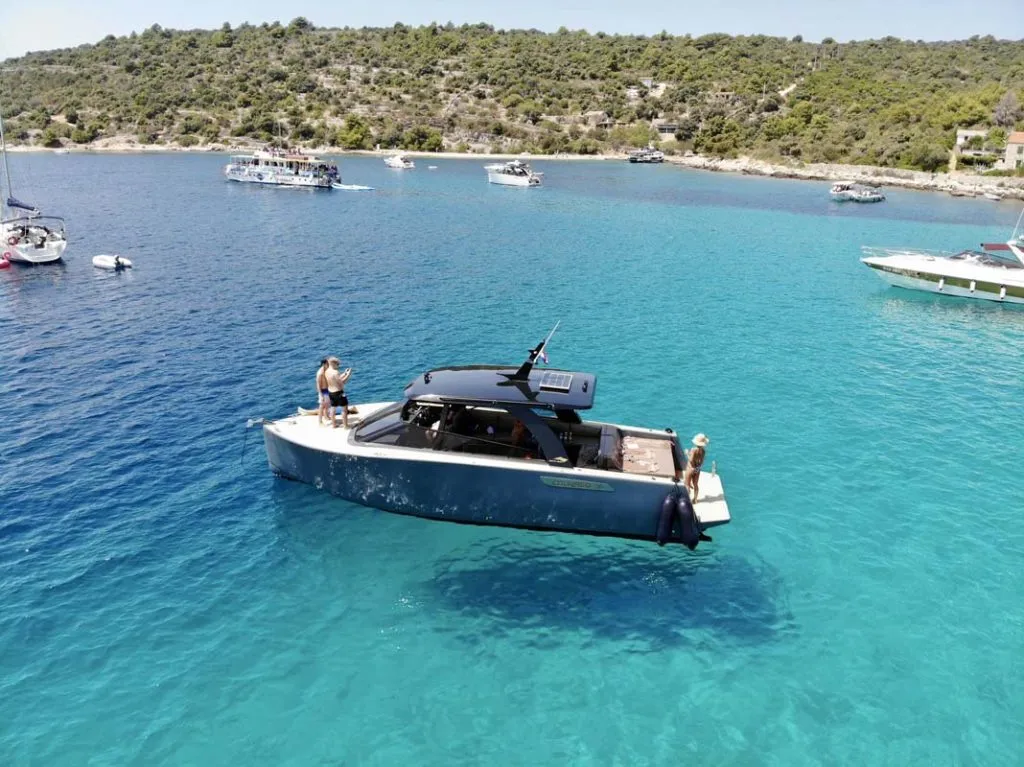 Enjoying hvar with a speedboat